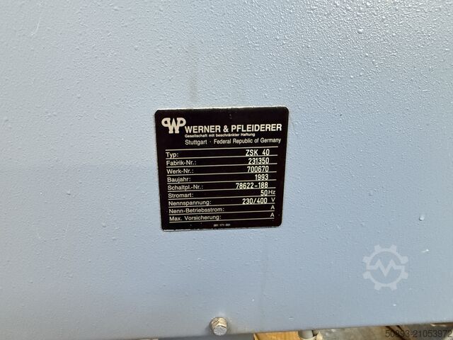 Doppelschneckenextruder / Compounder Werner & Pfleiderer / Coperion ZSK 40