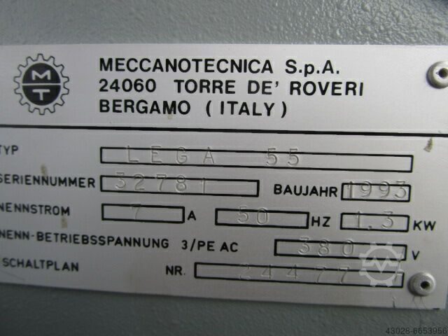 AUSLAGE MIT PRESSSTATION MECCANOTECNICA LEGA 55