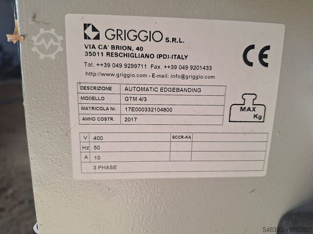 Edge banding machine Griggio GTM 4/3