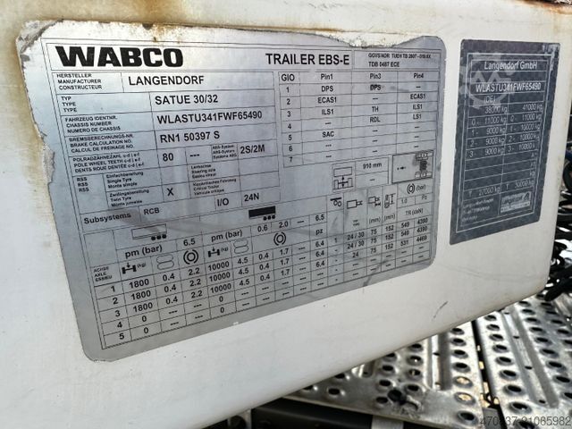 Tieflader-Sattelauflieger LANGENDORF Radmulden / Lenkachse / überfahrbare Hals