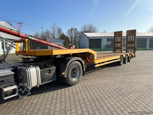 Tieflader-Sattelauflieger MÜLLER-MITTELTAL TS 3 / hydr. Rampen