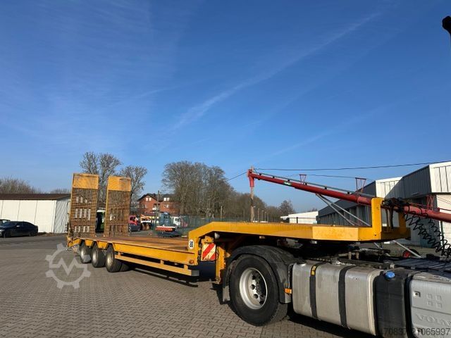 Tieflader-Sattelauflieger MÜLLER-MITTELTAL TS 3 / hydr. Rampen