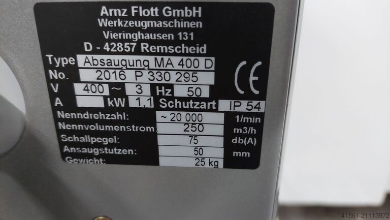 Doppelschleifbock mit Absaugung FLOTT TS 300 SD + MA 400 D