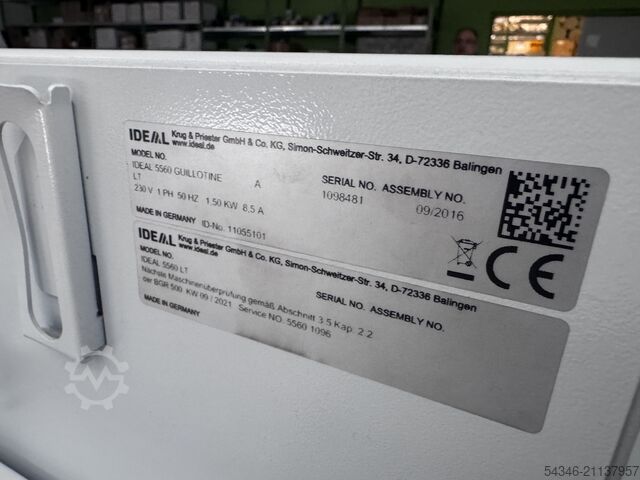 Papierschneidemaschine IDEAL Krug & Priester 5560 LT Schneidemaschine mit Lufttisch