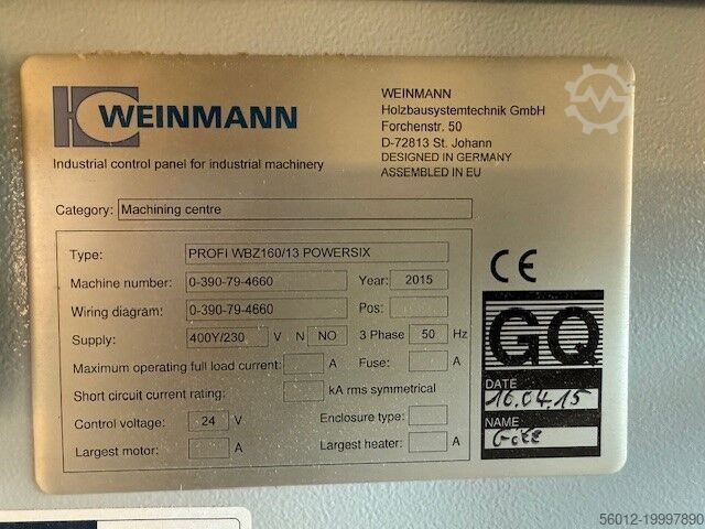 Joinery Weinmann Weinmann WBZ 160/13 Powersix