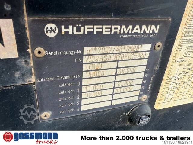 Roll off trailer Hüffermann HSA 18.70 Schlittenabroller