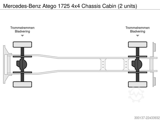 Chassis cab Mercedes-Benz Atego 1725 4x4 Chassis Cabin (3 units)