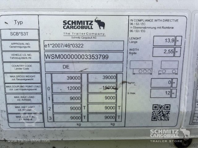 Open semitrailer with tarp Schmitz Cargobull Curtainsider Coil Getränke