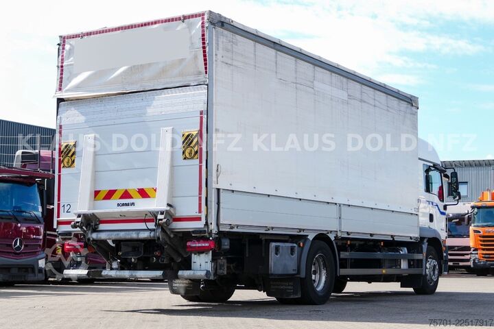 Flatbed truck with tarp MAN TGM 18.320 Pritsche Plane LBW Euro 6