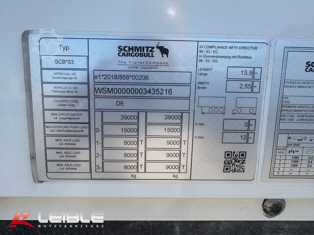 Open semitrailer with tarp SCHMITZ CARGOBULL SCS 24/L* Tautliner*Code XL*Liftachse*UNFALL*