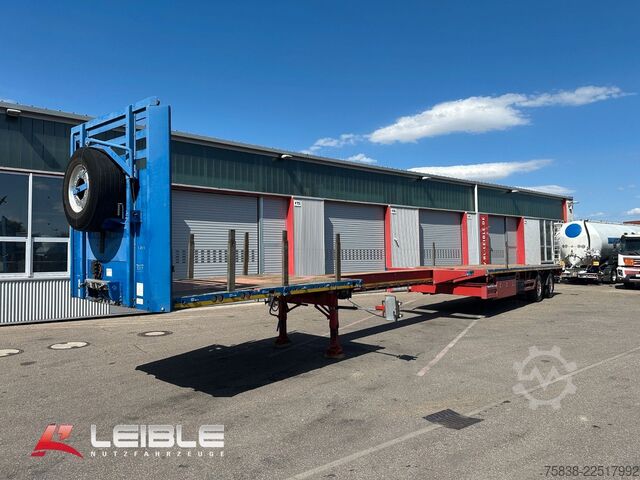 Low loader semitrailer MEUSBURGER MPS-2*Tele Plateau *Ausziehbar*2x Lenkachse*