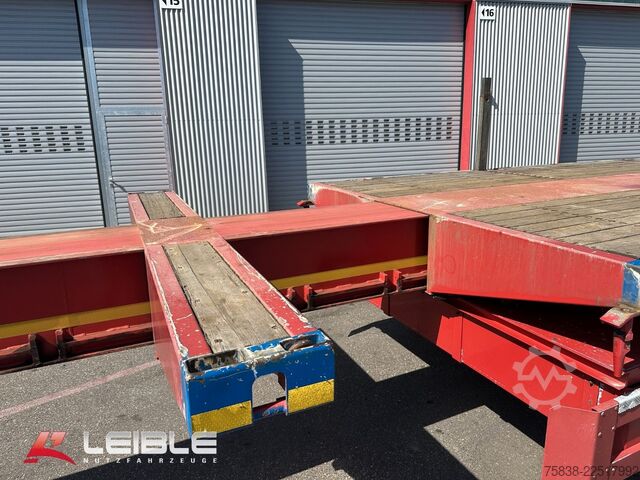 Low loader semitrailer MEUSBURGER MPS-2*Tele Plateau *Ausziehbar*2x Lenkachse*