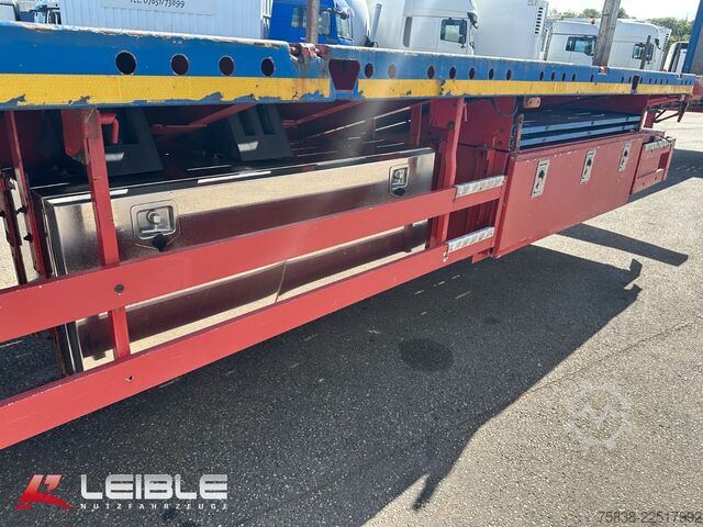 Low loader semitrailer MEUSBURGER MPS-2*Tele Plateau *Ausziehbar*2x Lenkachse*