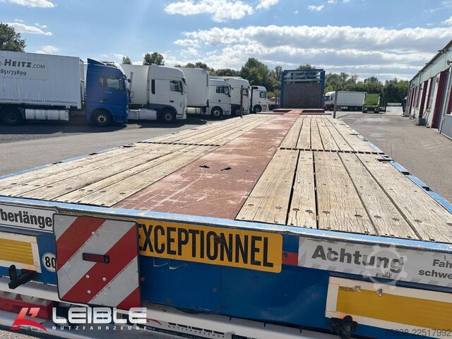 Low loader semitrailer MEUSBURGER MPS-2*Tele Plateau *Ausziehbar*2x Lenkachse*
