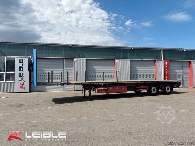Low loader semitrailer MEUSBURGER MPS-2*Tele Plateau *Ausziehbar*2x Lenkachse*