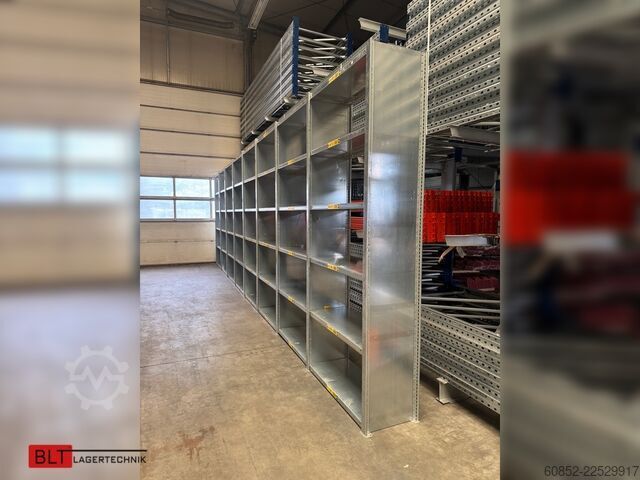 Modular shelf ca. 8,06 lfm. Fachbodenregale META Clip, H: 250 cm , T: 40 cm , 100 kg pro Ebene