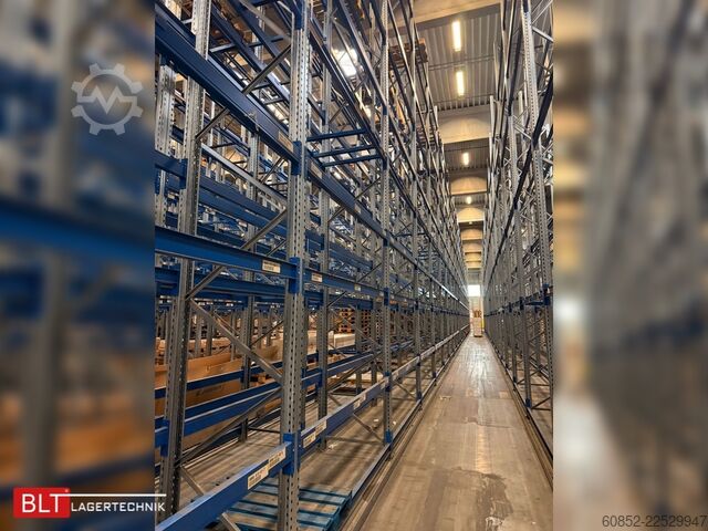 Heavy-duty rack, industrial shelving, high-bay rack SSI Schäfer PR600 – 14,10 lfm, Höhe 4,9m Boden + 2 Ebenen | Fachlast bis 3500 kg