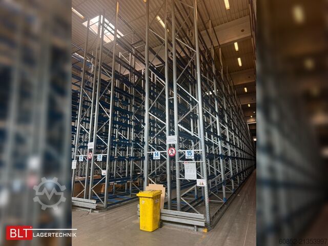 Heavy-duty rack, industrial shelving, high-bay rack SSI Schäfer PR600 – 14,10 lfm, Höhe 4,9m Boden + 2 Ebenen | Fachlast bis 3500 kg