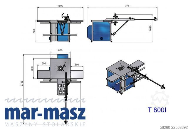 Spindle moulder with trolley STOMANA T 800 I uchylne wrzeciono