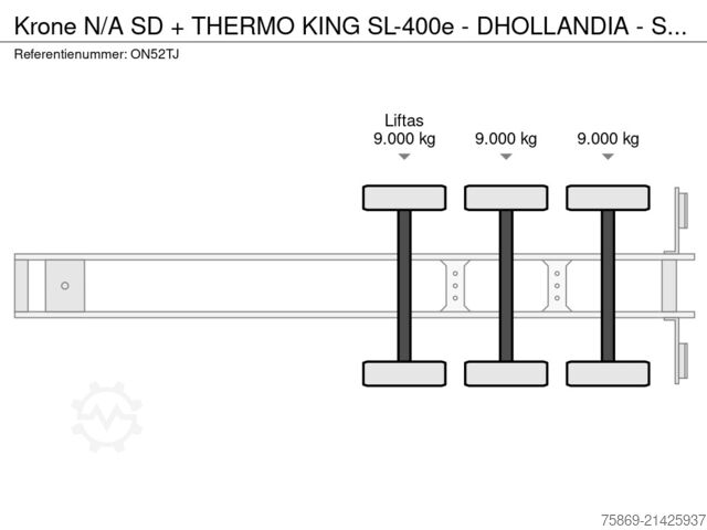 Refrigerated/frozen transport Krone SD + THERMO KING SL-400e - DHOLLANDIA - SAF AXL...