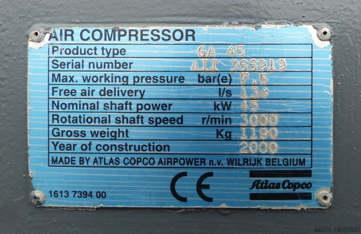 Schraubenkompressor GA45 Atlas Copco GA45