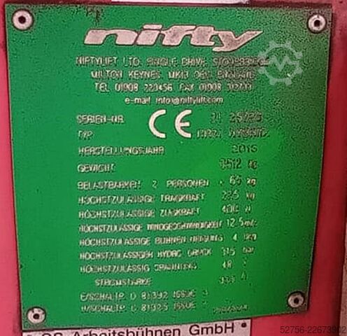 Gelenkteleskoparbeitsbühne Niftylift BS2191-HR21
