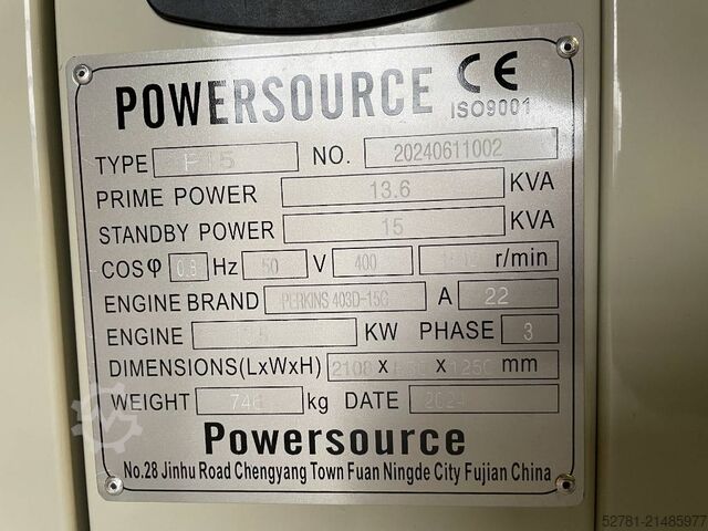 Aggregat Perkins 403D-15 - 15 kVA Generator - DPX-19800