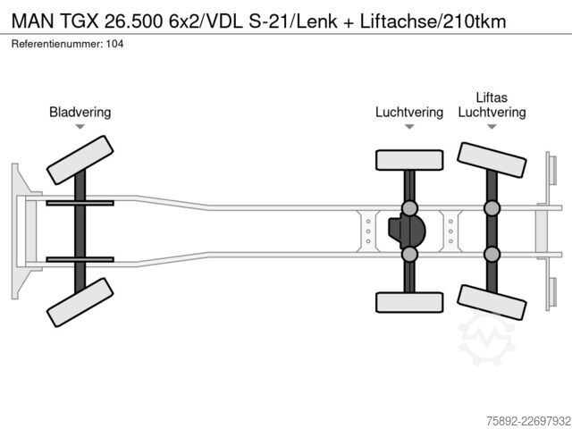 Hakenarmsystem MAN TGX 26.500 6x2/VDL S-21/Lenk + Liftachse/210tkm