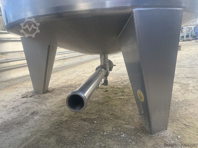 2000 L insulated stainless steel tank with agitator  