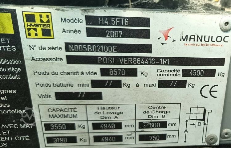Hyster Diesel HYSTER H4.5FT6