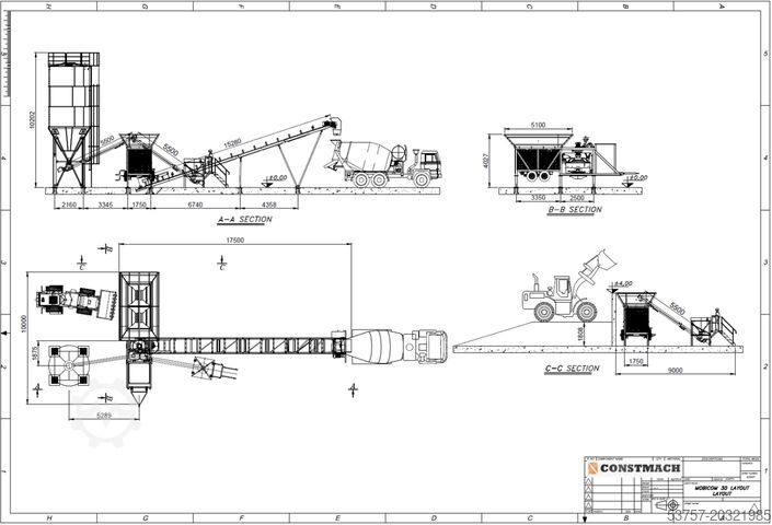 Concrete mixing plant / concrete plant CONSTMACH Concrete Mixing Plant 30M3/H Small Mobil Concrete Mixing Plant