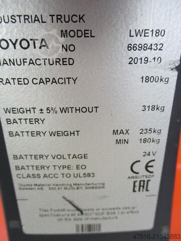 Niederhubwagen TOYOTA LWE180