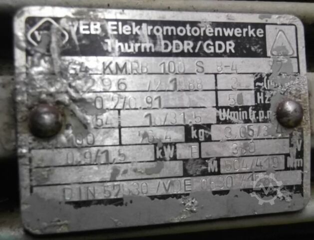 Gear motor 0.9/1.5 kW 16/31.5 rpm VEM ZG4KMRB100S8-4