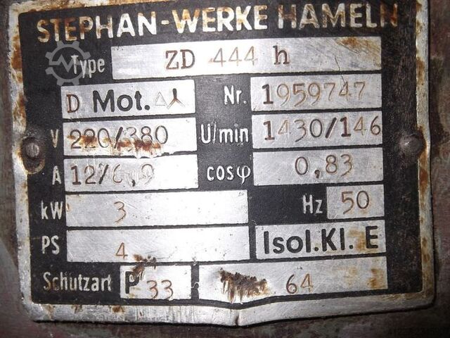 Getriebemotor 3 kW 146 U/min Stephan Werke ZD444h