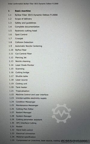 2023 BYSTRONIC Bystar Fiber 3015, 12 kW BYSTRONIC Bystar Fiber 3015 12KW