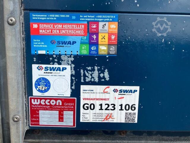 Swap body trailer WECON Wechselbrücke Jumbo Plane