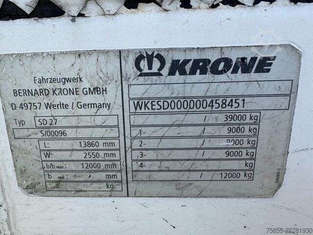 Koffer Krone SD 27 Koffer / Textil / Conefctie / BPW Axles /...
