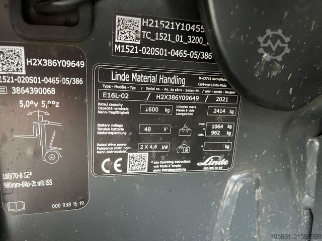 Elektro 3 Rad-Stapler Linde E16L-02