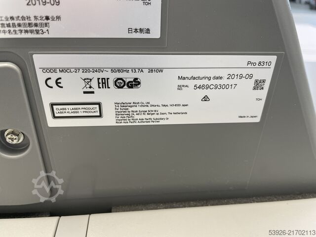 Digitaldruckmaschine Ricoh Pro 8310 as good as new only 432000 clicks