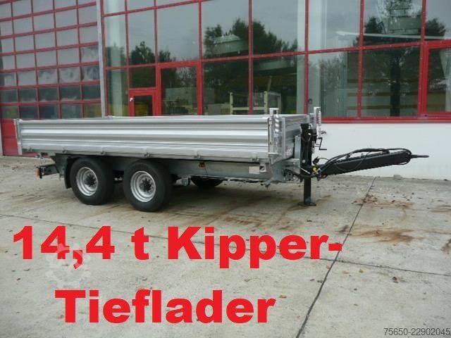 Kippanhänger Möslein TTD 14 285  neuer 14,4 t Tandemkipper Tieflader