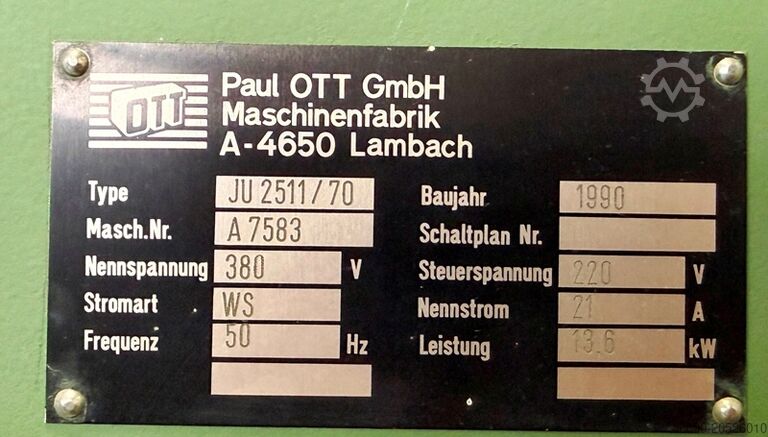 Veneer press Ott JU 2511/70