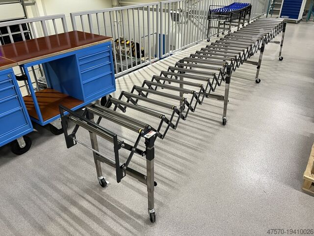 Extendable scissor roller conveyor Extendable scissor roller conveyor 500x50cm