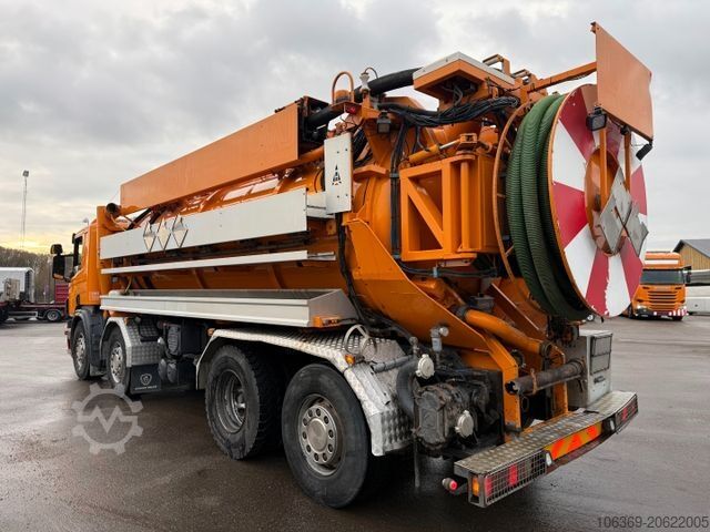 Vacuum tank truck SCANIA P380 8x2*6 Hvidtved Larsen Flexline 414