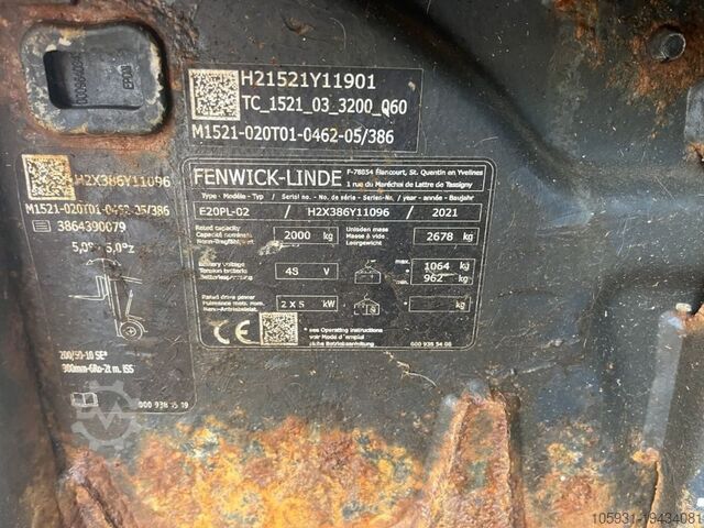 Electric 4-wheel forklift Linde E20PL-02