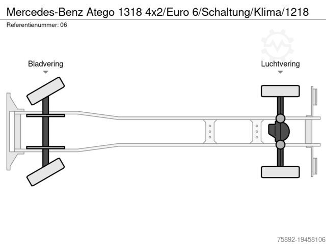 Chassis with cab Mercedes-Benz Atego 1318 4x2/Euro 6/Schaltung/Klima/1218