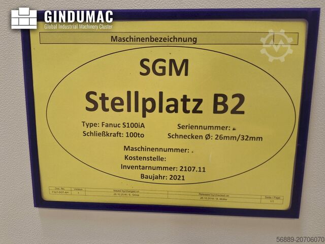 Elektrische Spritzgießmaschine FANUC ROBOSHOT S 100 iA