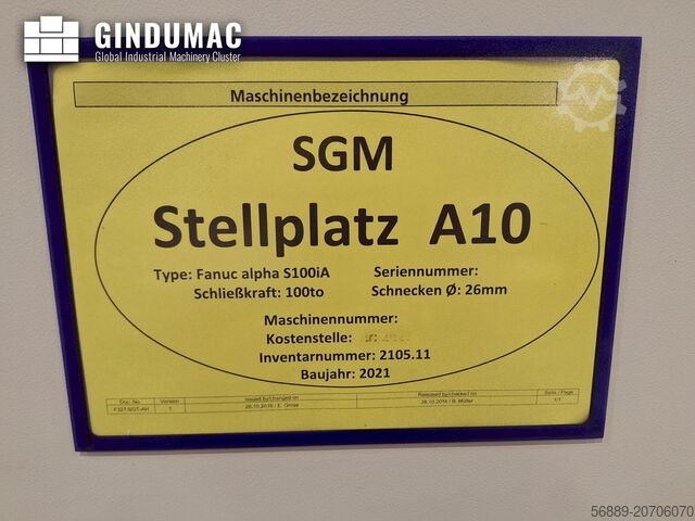 Elektrische Spritzgießmaschine FANUC ROBOSHOT S 100 iA