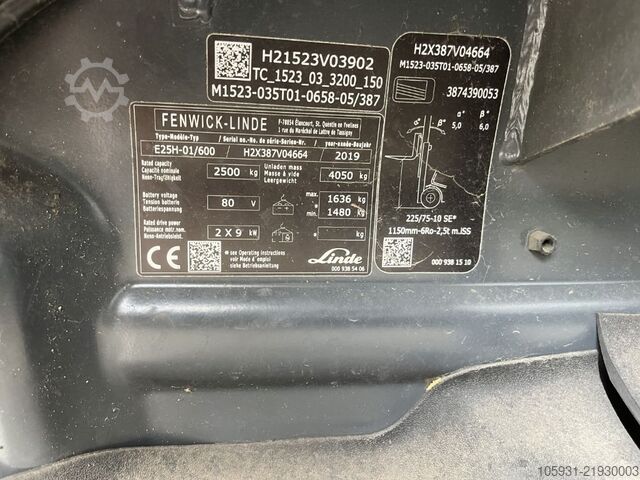 Electric 4-wheel forklift Linde E25HL-01/600