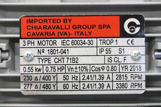 Electric motor 0.55 kW 2815 rpm Chiaravalli CHT 71B2
