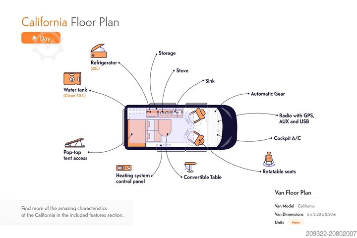 Wohnwagen/Wohnmobil Volkswagen California Camper | 4 Posti | Cucinotto + Letto Tetto